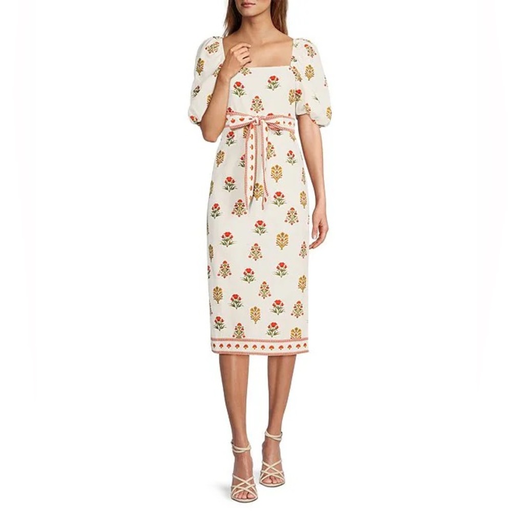 NWOT Antonio Melani Kelly Floral Print Square Neck Short Sleeve Dress- Floral